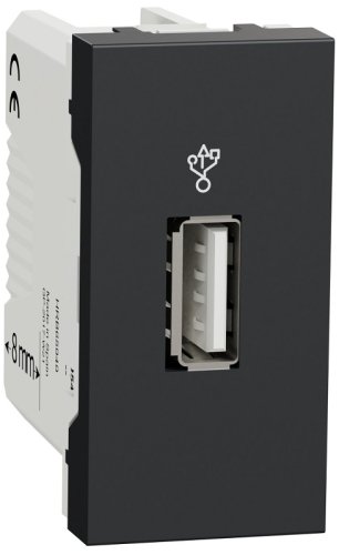 Розетка USB тип A без рамки Schneider Electric Unica Modular 1-м. 1 мод. 2400мА антрацит фото Розетка USB тип A без рамки Schneider Electric Unica Modular 1-м. 1 мод. 2400мА антрацит картинка